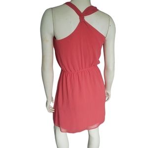 Annabella Silk Ruffles Coral Dress